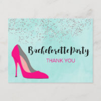 Pink Stiletto Heel Bachelorette Party Thank You