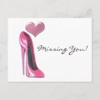 Pink stiletto high heel shoe and Heart
