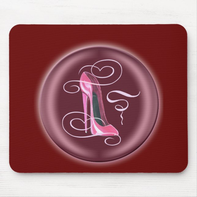 Pink Stiletto Shoe 3D Design Mouse Mat (Front)