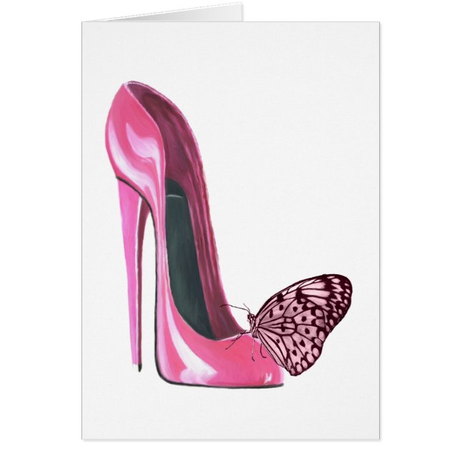 Pink Stiletto Shoe and Butterfly (Front)