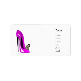Pink Stiletto Shoe and Butterfly Avery Label
