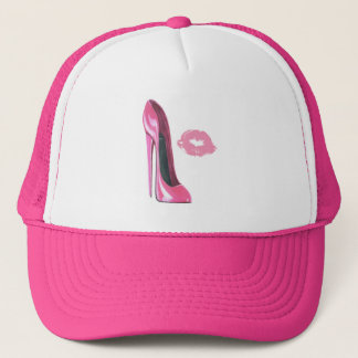 Pink Stiletto Shoe and Kiss Trucker Hat