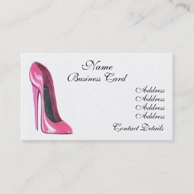 Pink Stiletto Shoe Business Card (Front)