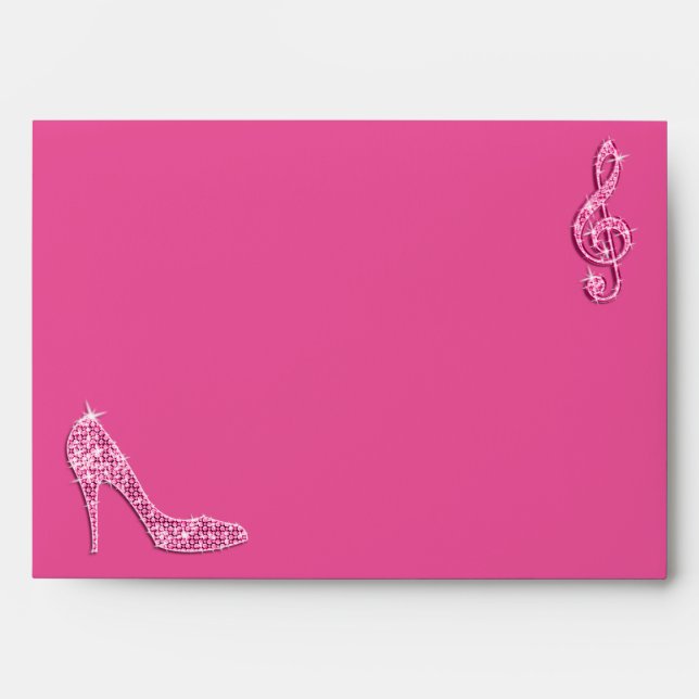Pink Stiletto Shoe & Music Envelopes (Front)
