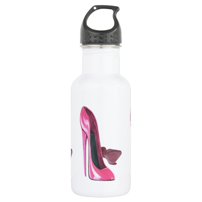 Pink Stiletto Shoes Art 532 Ml Water Bottle (Front)
