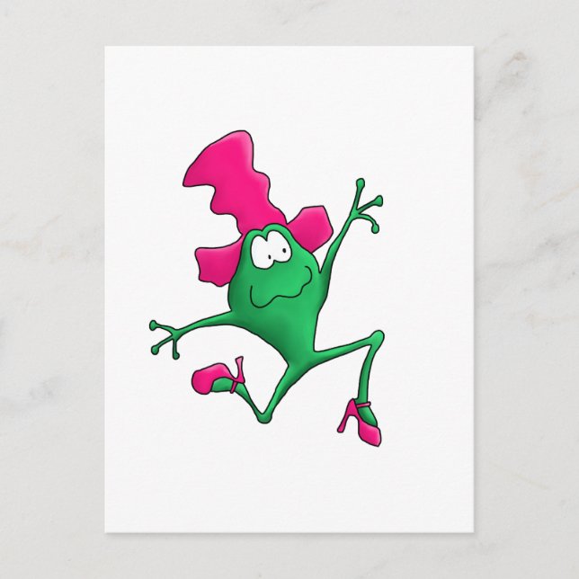 Pink Stilletto Happy Frog Postcard (Front)