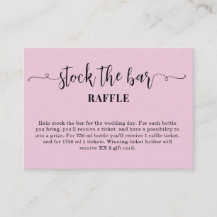 Pink Stock the bar Bridal Shower   Enclosure Card