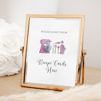 Pink Stock the Kitchen Recipe Cards Bridal Shower