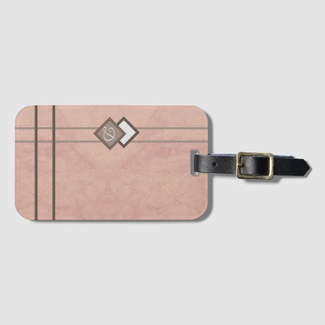 Pink stone luggage tag (Front Horizontal)