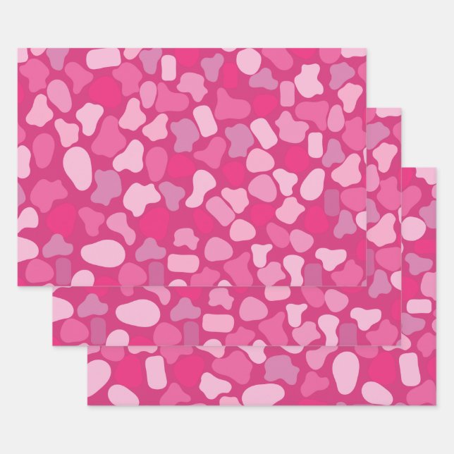 Pink Stone Pattern- Wrapping Paper Sheet (Set)