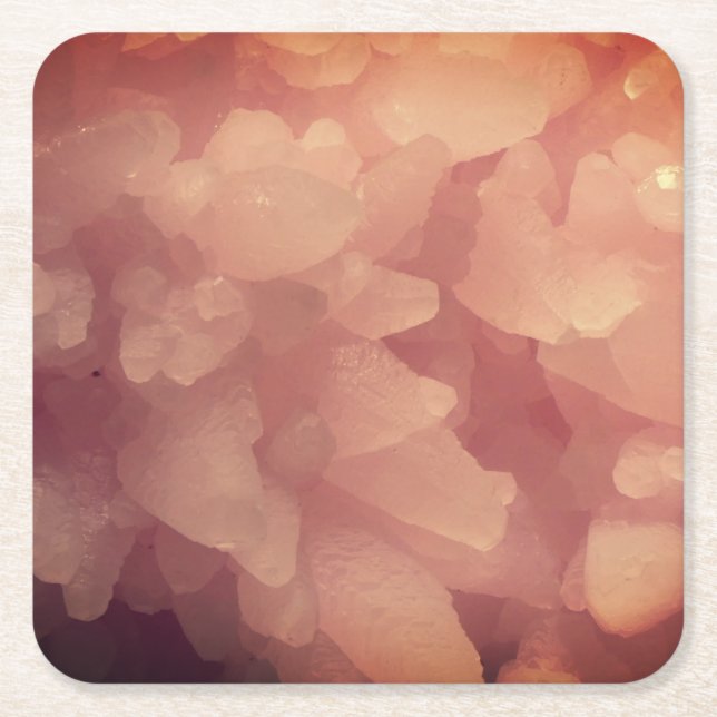 Pink Stones Square Paper Coaster (Front)