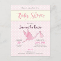 Pink Stork Baby Girl Baby Shower