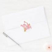 Pink Stork Baby Girl Classic Round Sticker (Envelope)