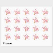 Pink Stork Baby Girl Classic Round Sticker (Sheet)