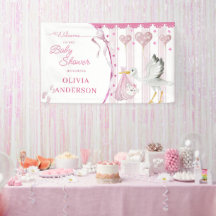 Pink Stork Baby Shower Cute Custom