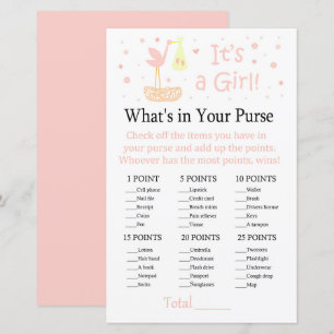 Pink Stork nest What's in your purse game