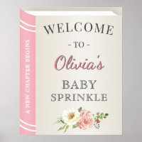 Pink Storybook Library Baby Girl Sprinkle Welcome
