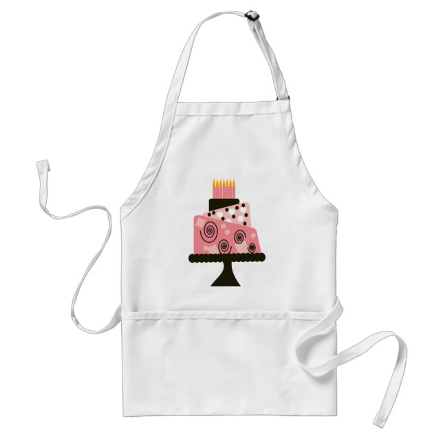Pink Strange Birthday Cake Standard Apron (Front)