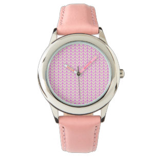 Pink Strap with Heart Shaped Design Wristwatch
