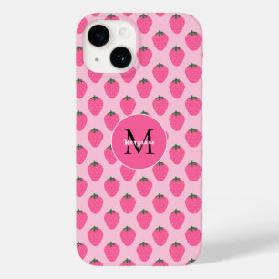 Pink Strawberries, cute customised Case-Mate iPhone 14 Case