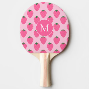 Pink Strawberries, cute customised Ping Pong Paddle
