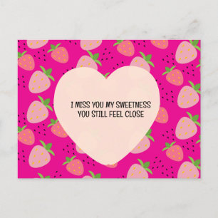 Pink Strawberries Jail Prison Long Distance Holiday Postcard