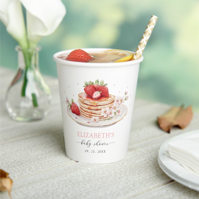 Pink Strawberry Baby Brunch Paper Cups (Insitu)