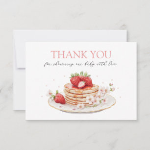 Pink Strawberry Baby Brunch Thank You Card