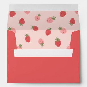 Pink Strawberry Birthday Party Envelope