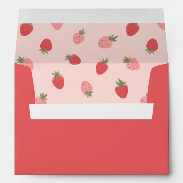 Pink Strawberry Birthday Party Envelope (Back (Bottom))