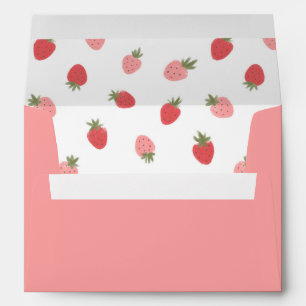 Pink Strawberry Birthday Party Envelope