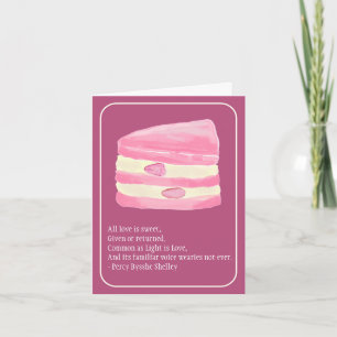 Pink Strawberry Cake and Poem Valentine's Day Card