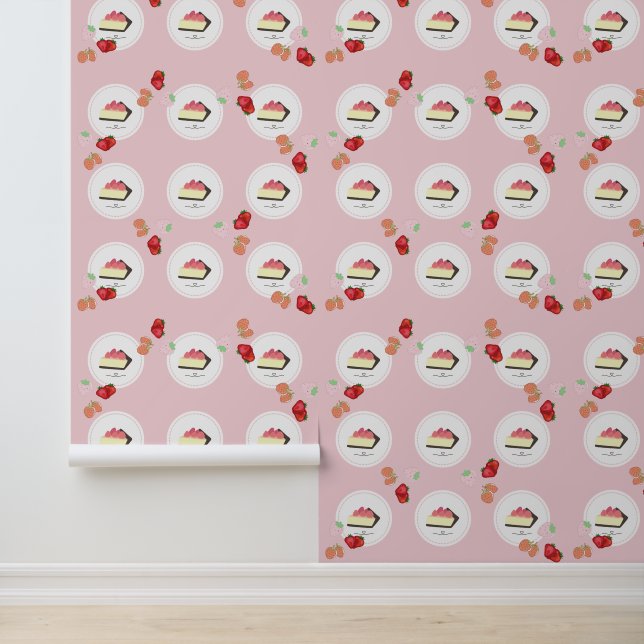 Pink Strawberry Cake  Wallpaper (Application)