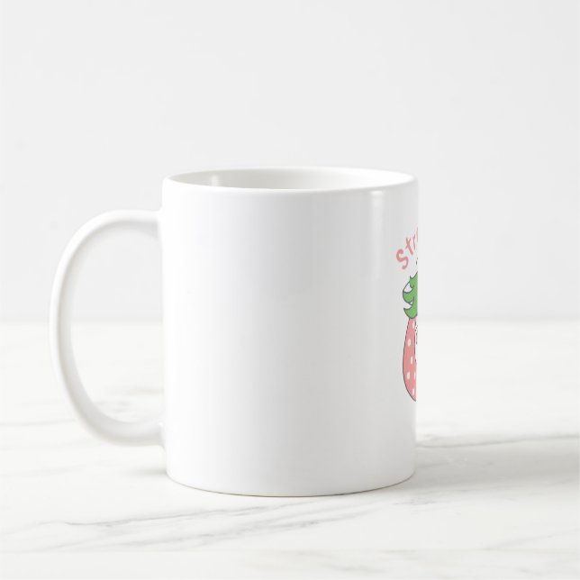 Pink Strawberry Cow Classic T-Shirt Coffee Mug (Left)