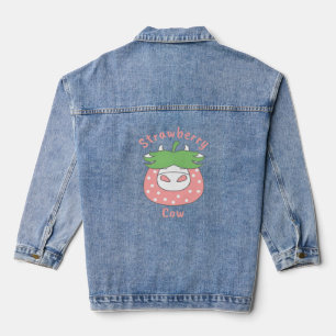 Pink Strawberry Cow Classic T-Shirt Denim Jacket
