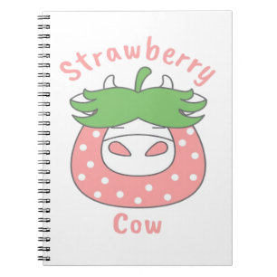 Pink Strawberry Cow Classic T-Shirt Notebook