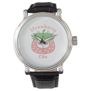Pink Strawberry Cow Classic T-Shirt Watch