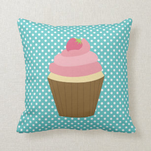 Pink Strawberry Cupcake Cushion
