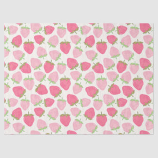 Pink Strawberry Cute and Fruity Tissue Paper