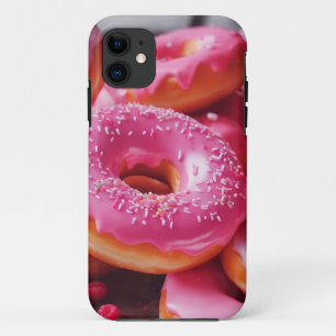 Pink Strawberry Doughnuts iPhone 11 Case