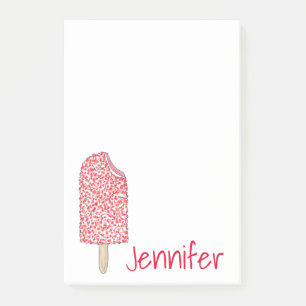 Pink Strawberry Eclair Ice Cream Popsicle Post-Its Post-it Notes