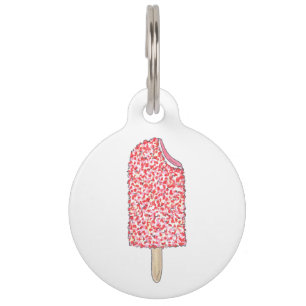 Pink Strawberry Eclair Popsicle Pet Name Tag