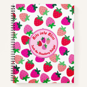 pink strawberry field summer bakery nature fruit notebook