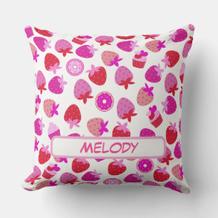 pink strawberry field summer nature fruit tropical cushion