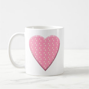 Pink Strawberry Heart. Coffee Mug