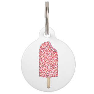 Pink Strawberry Ice Cream Popsicle Dog Pet Tag