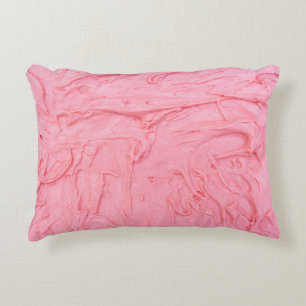 Pink Strawberry Ice Cream Texture Decorative Cushion