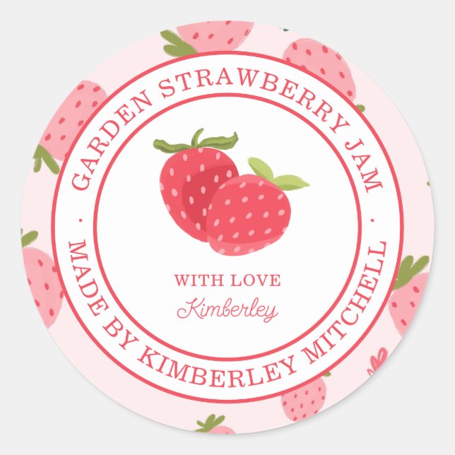 Pink Strawberry Jam Sticker (Front)