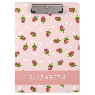 Pink Strawberry Kawaii Girly Cute Aesthetic Pastel Clipboard