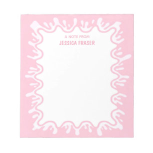 Pink Strawberry Milkshake Splash Personalized Notepad